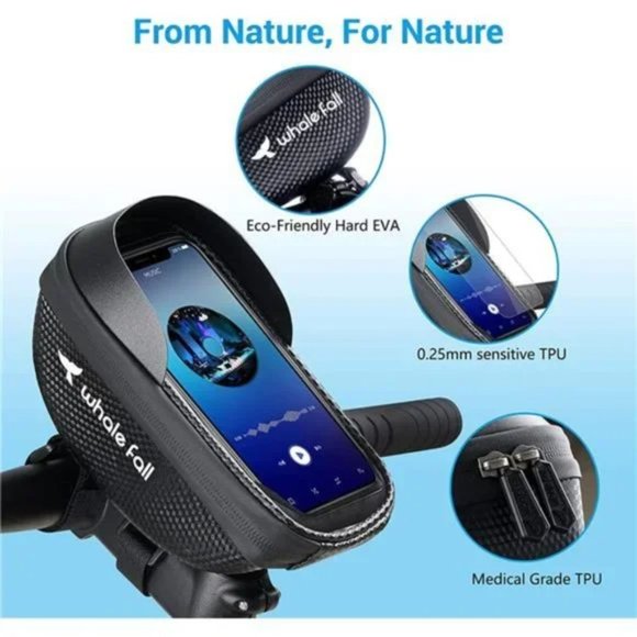 New Bike Handlebar Bag Waterproof Bike Phone Holder Bike Phone Mount Bicycle - Picture 2 of 7